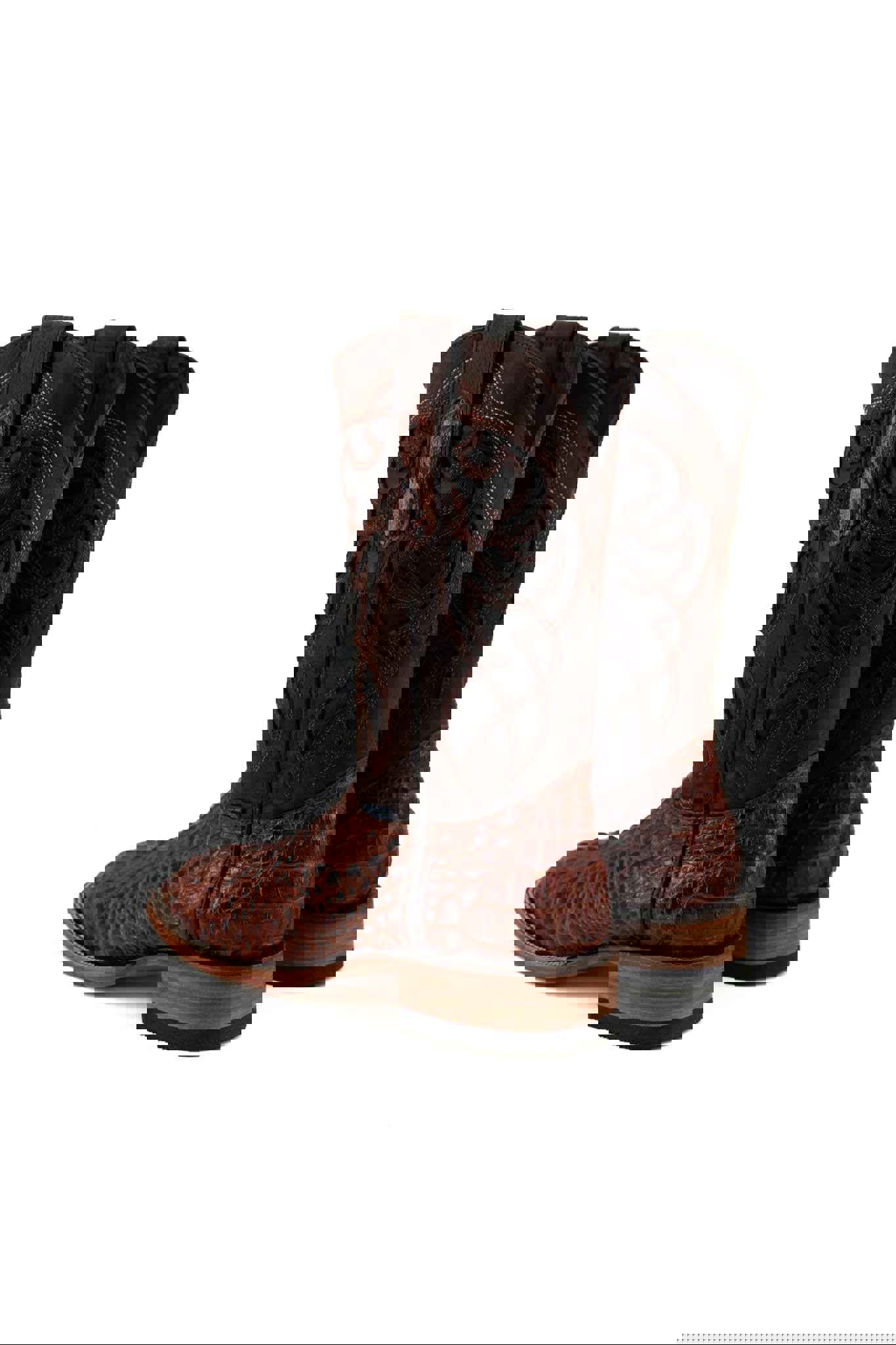 Imit. Fuscus De Cocodrilo Cowboy Boot - Genuine Leather Square Toe