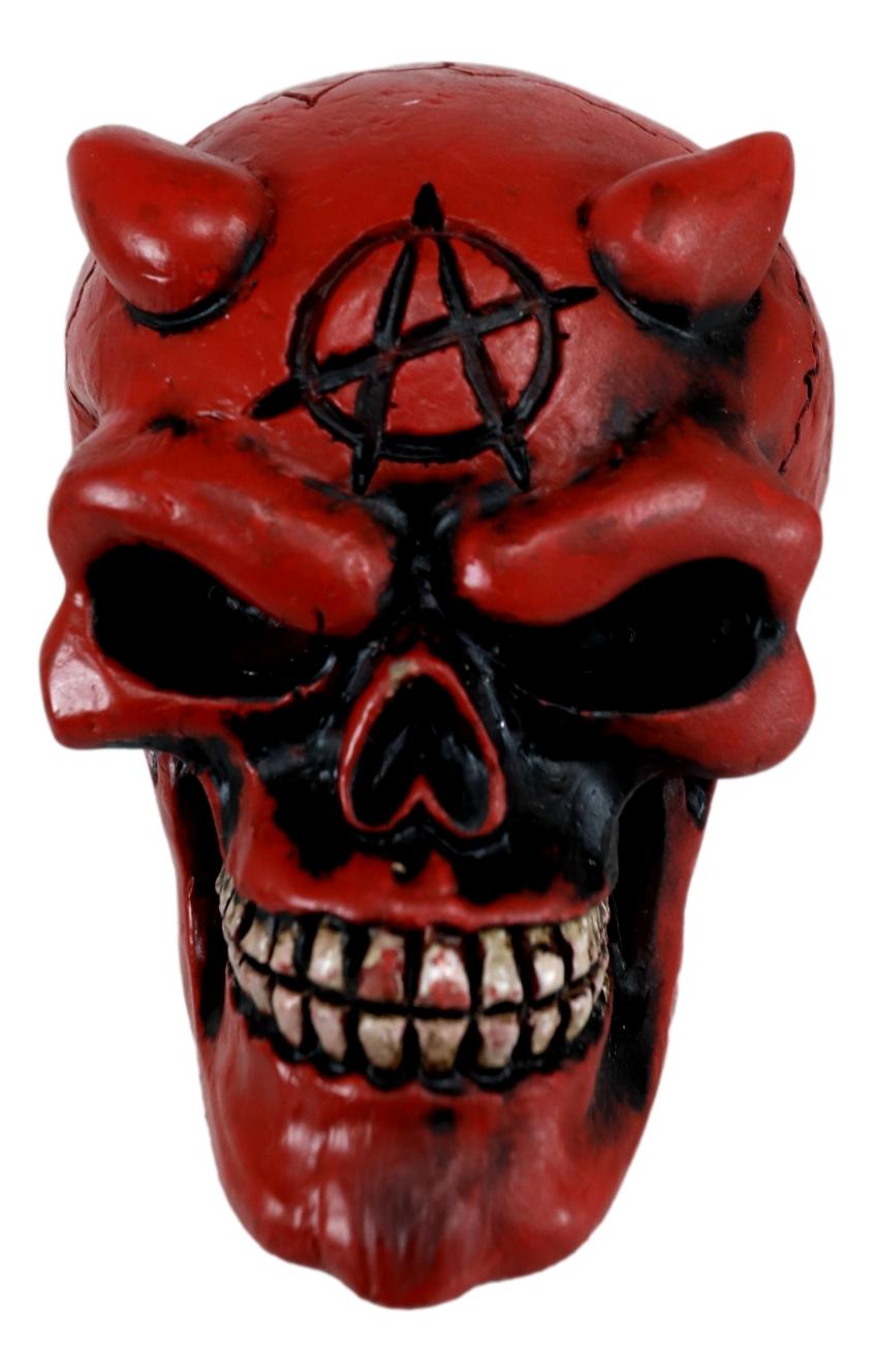 Red Horned Devil Demonic Skull Car Shift Knob