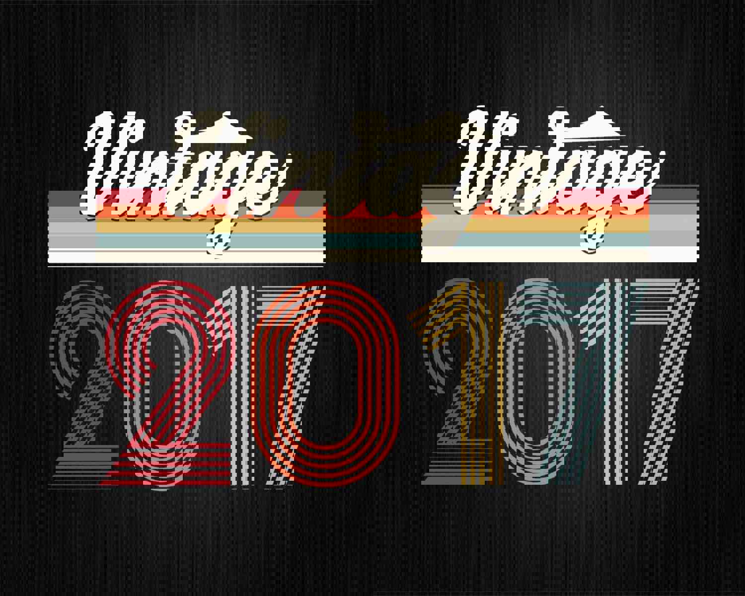 Birthday Svg Vintage Classic Born In 2017 Svg Png T-shirt Designs