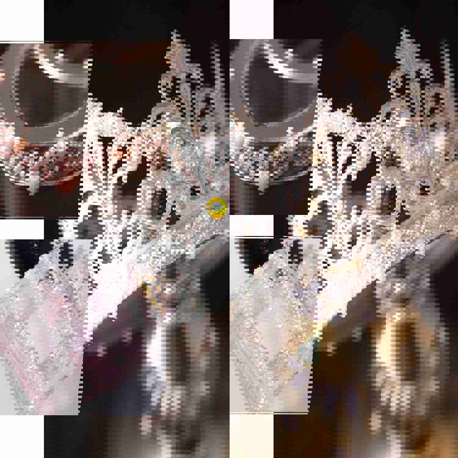 Blush Self Adhesive Craft Rhinestone Trim Strips with Heart Pearl Embellishment