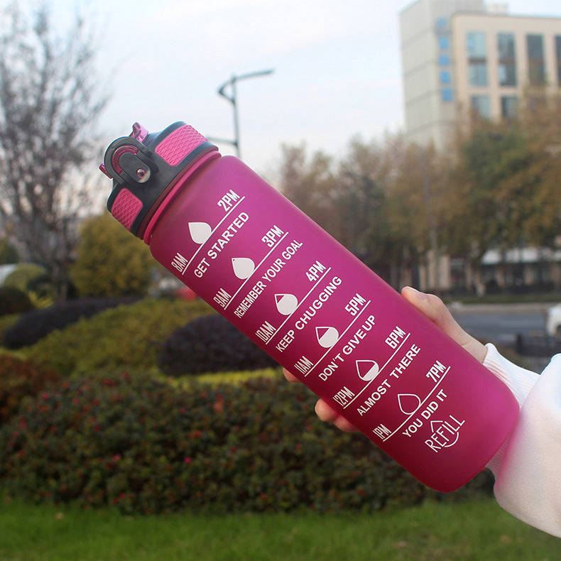HeyoCombat 32 OZ Motivational Water Bottle with Ice Grid, Leakproof & BPA Free