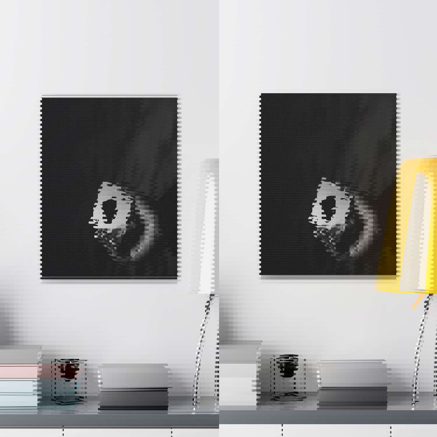 Ace of Spades In Hand Playing Card Canvas Wall Art - Ready-to-Hang Home Decor
