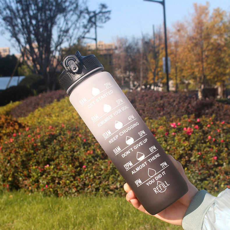 HeyoCombat 32 OZ Motivational Water Bottle with Ice Grid, Leakproof & BPA Free