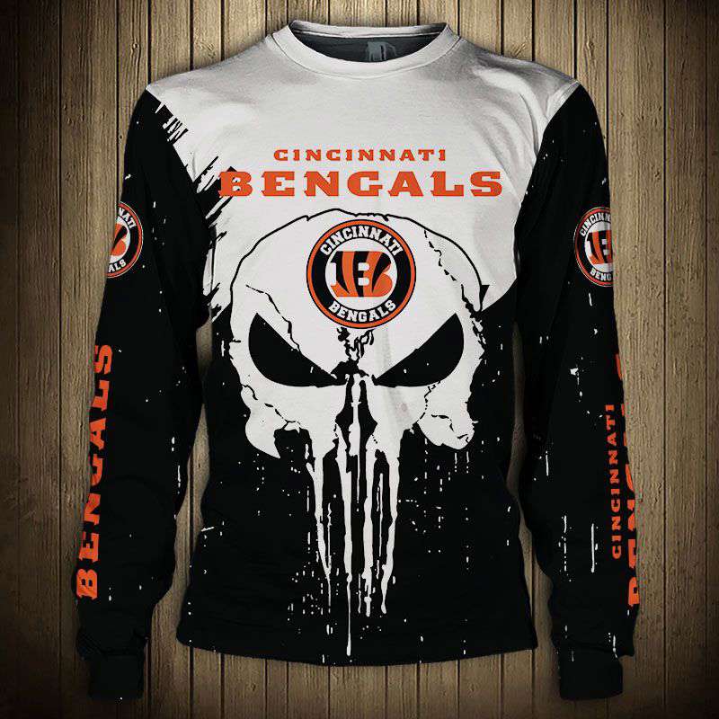 Men’s Cincinnati Bengals Sweatshirt Punisher - Unique Super Bowl Style