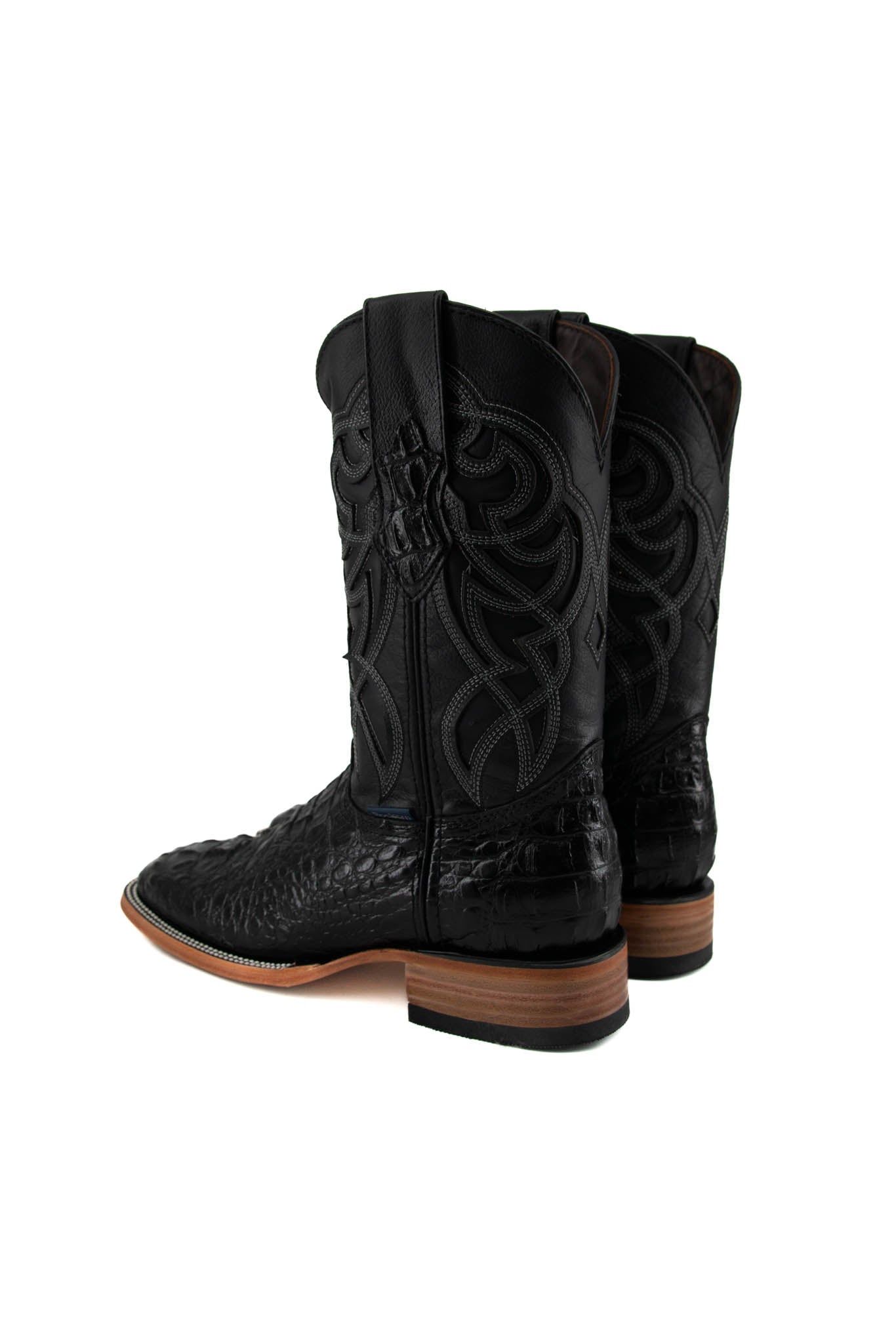 Imit. Fuscus De Cocodrilo Cowboy Boot - Genuine Leather Square Toe