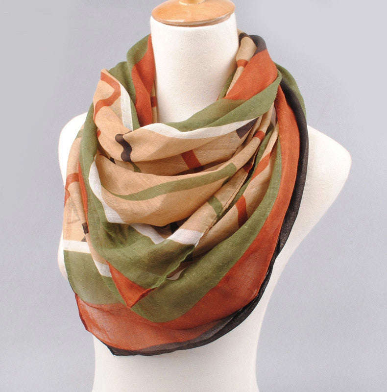 Fashion Women's Leopard Print Chiffon and Cotton Scarf Shawl