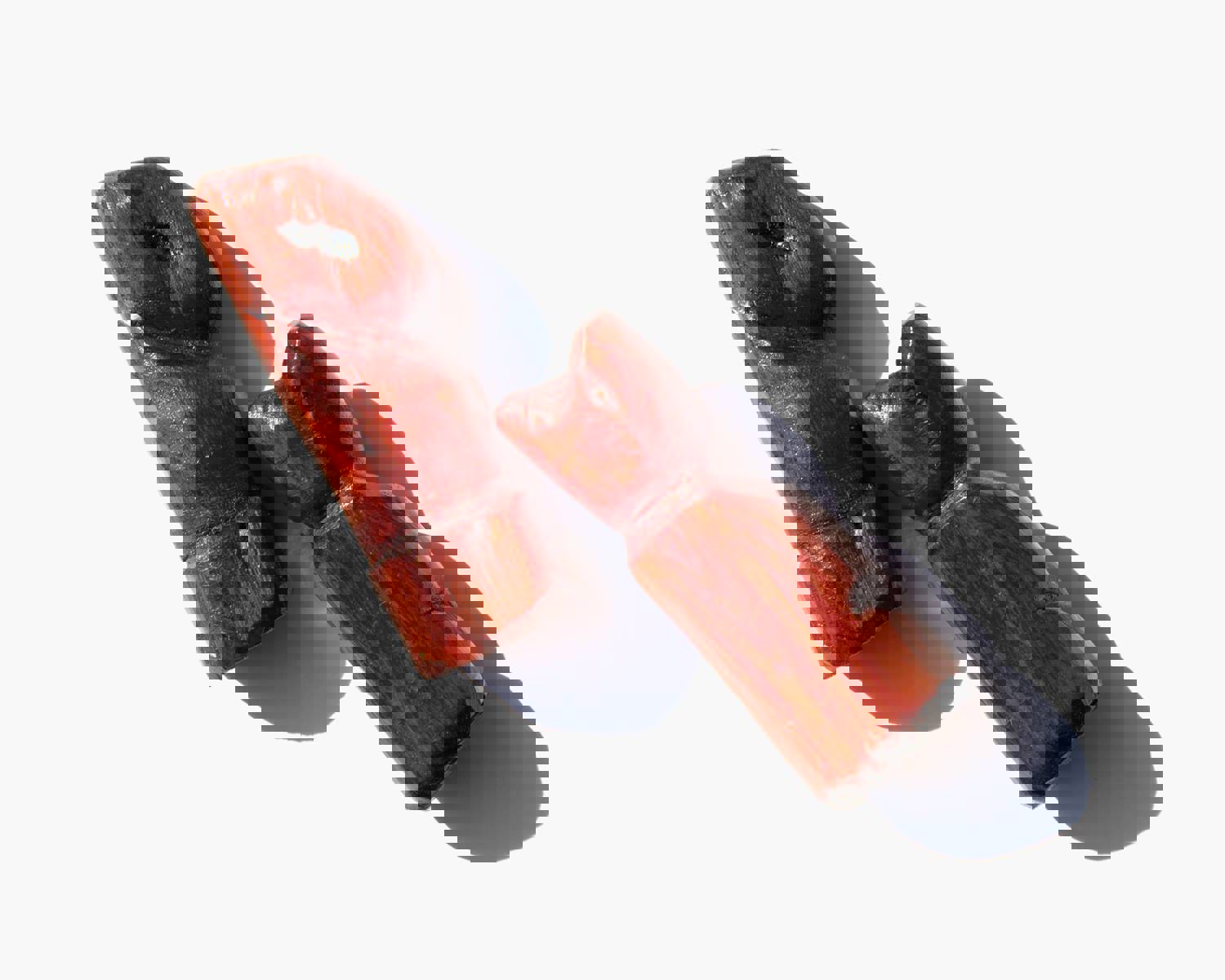 Handmade Folk Art Cedar Wood Whimsy Pair