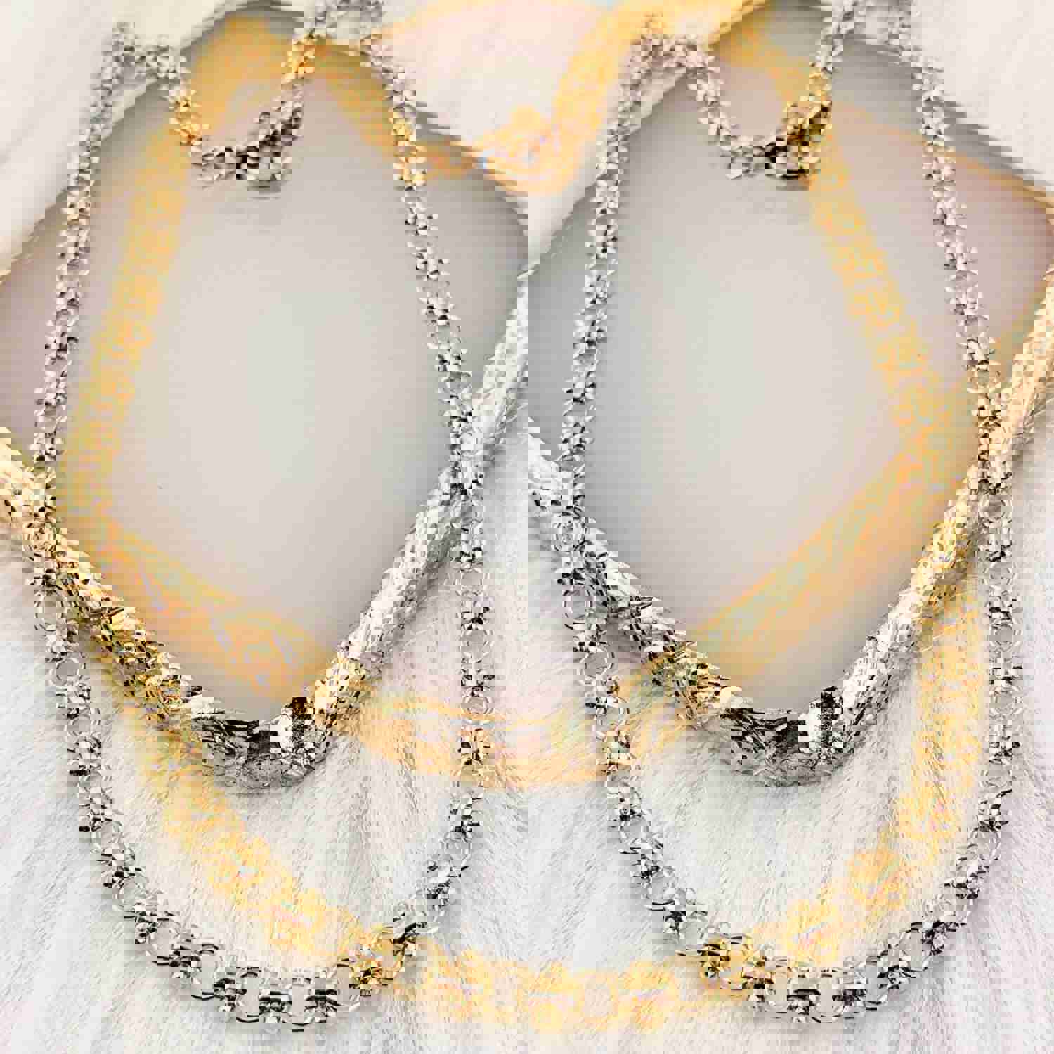 Anabella Mini Bracelet & Necklace Set - 18kt Gold Plated Chunky O Chain