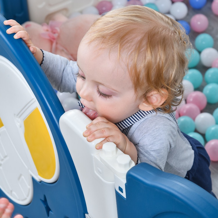 Astronaut Theme Baby Playpen - Foldable Play Yard for Toddlers, Indoor & Outdoor Safety Gates