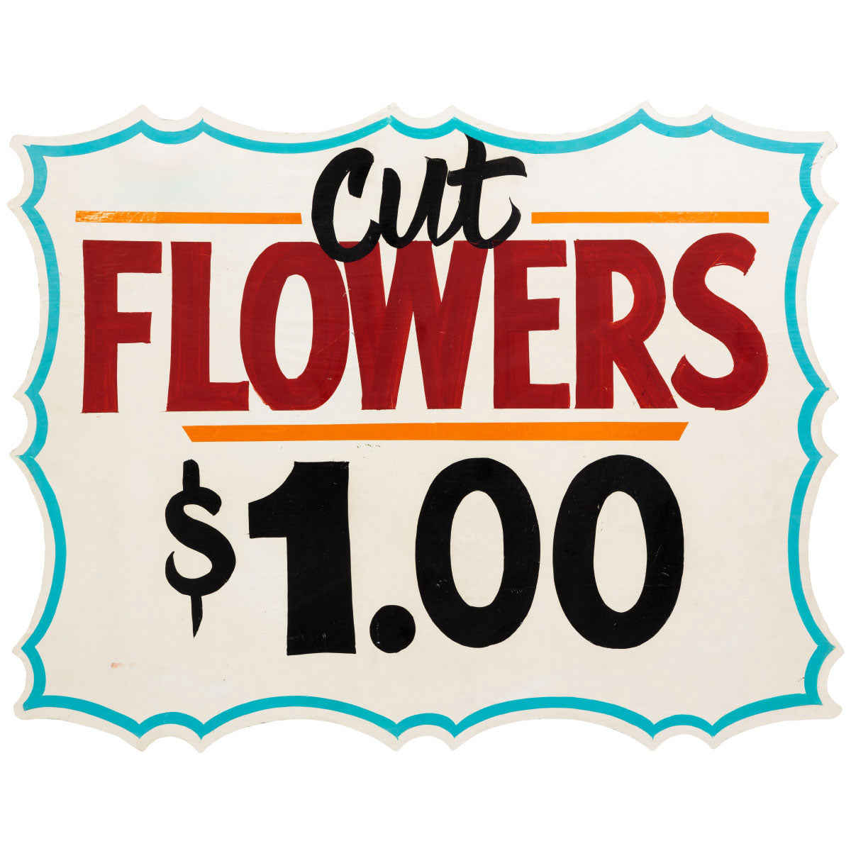 Vintage Cut Flowers One Dollar Florist Wall Decal