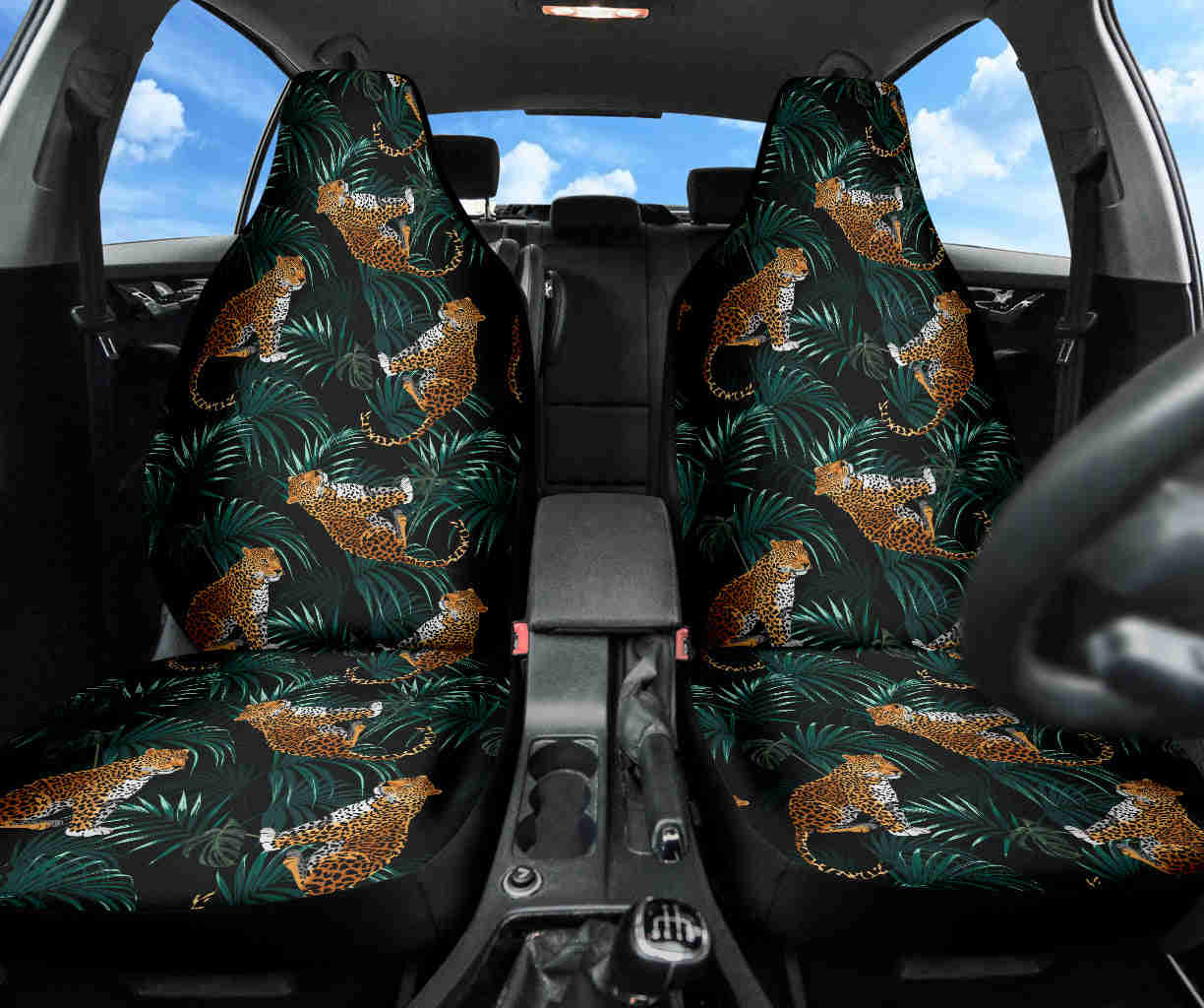 Leopard Skin Wild Pattern Car Seat Covers - Premium Car Interior Accessories