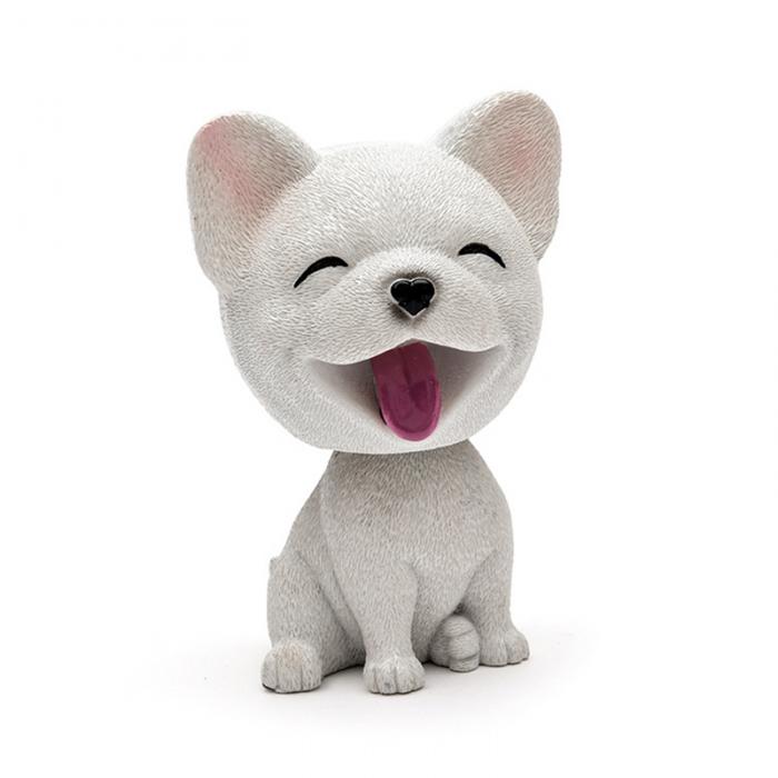 9cm Husky Teddy Pomeranian Car Shake Head Dog Ornament - Cute Nodding Decoration Gift for Car Interior, Home, and Room