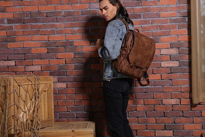 Cool Brown Men's Leather Backpack - Travel & Laptop Backpack