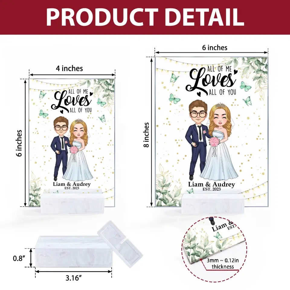 Personalized Custom Acrylic Plaque - Anniversary, Wedding Gift For Couple