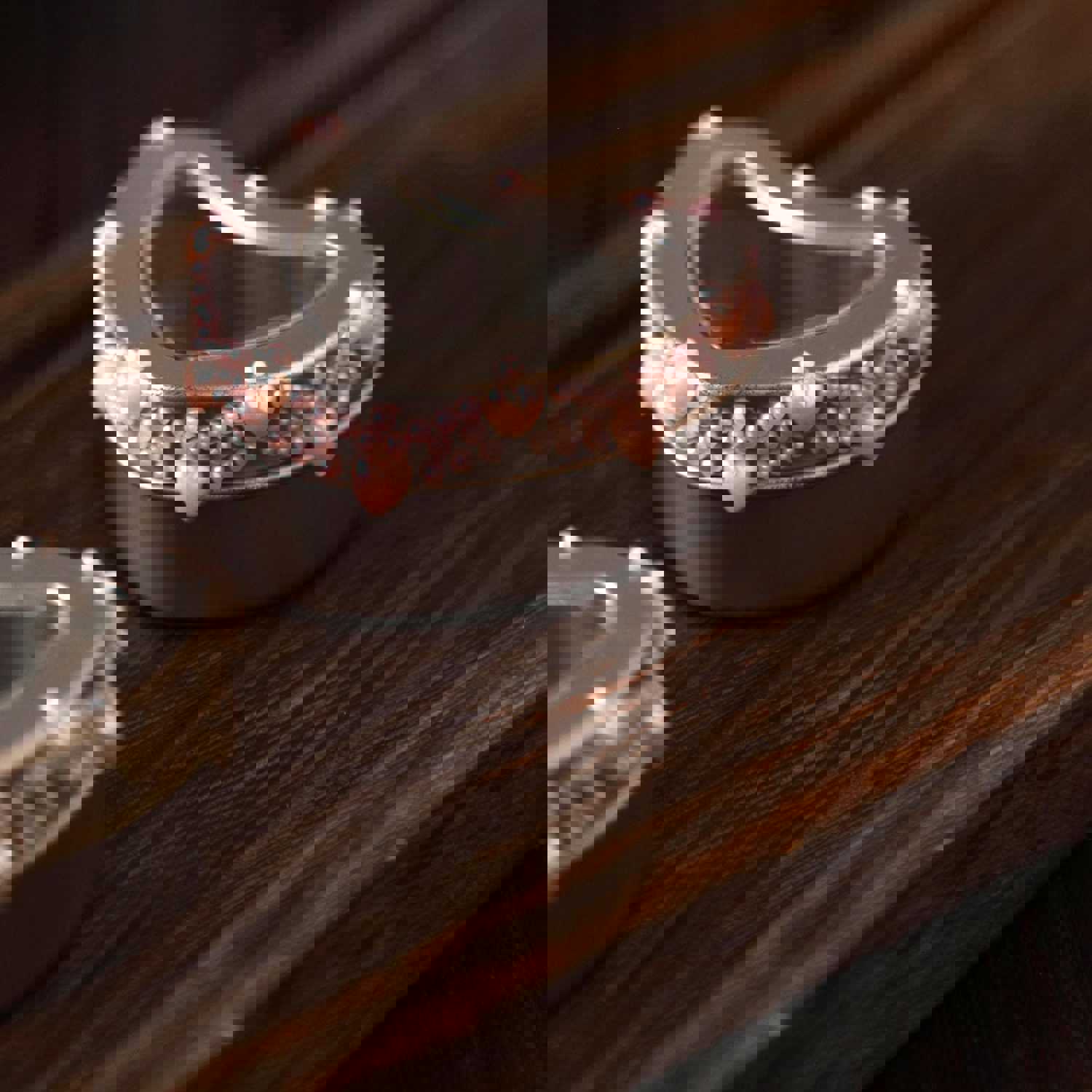 Blush Self Adhesive Craft Rhinestone Trim Strips with Heart Pearl Embellishment