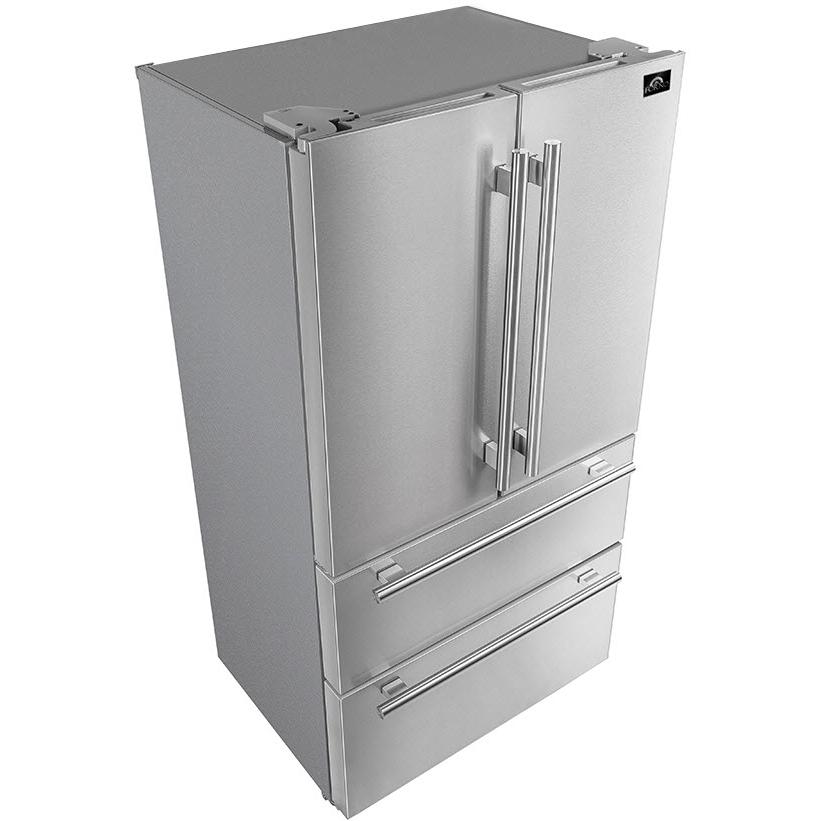 Forno 36-inch, 19.2 cu.ft. Freestanding French 4-Door Refrigerator with Interior Ice Maker