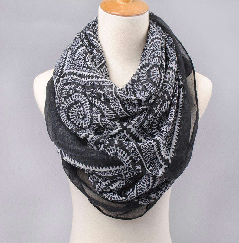 Fashion Women's Leopard Print Chiffon and Cotton Scarf Shawl