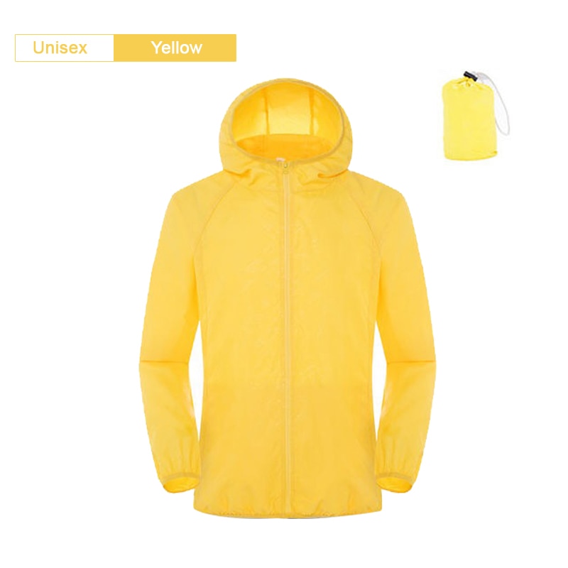 Unisex Waterproof Camping Rain Jacket with Sun Protection and Quick-Dry Feature