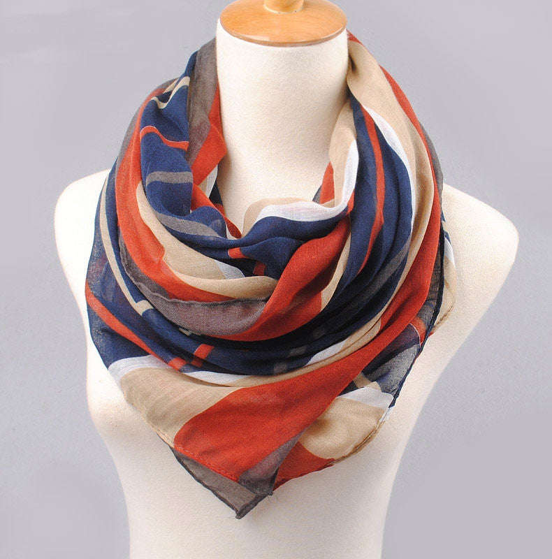 Fashion Women's Leopard Print Chiffon and Cotton Scarf Shawl