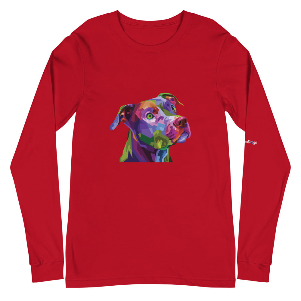 Pit Bull Pop Art Long Sleeve Tee - Unisex Soft Cotton Shirt