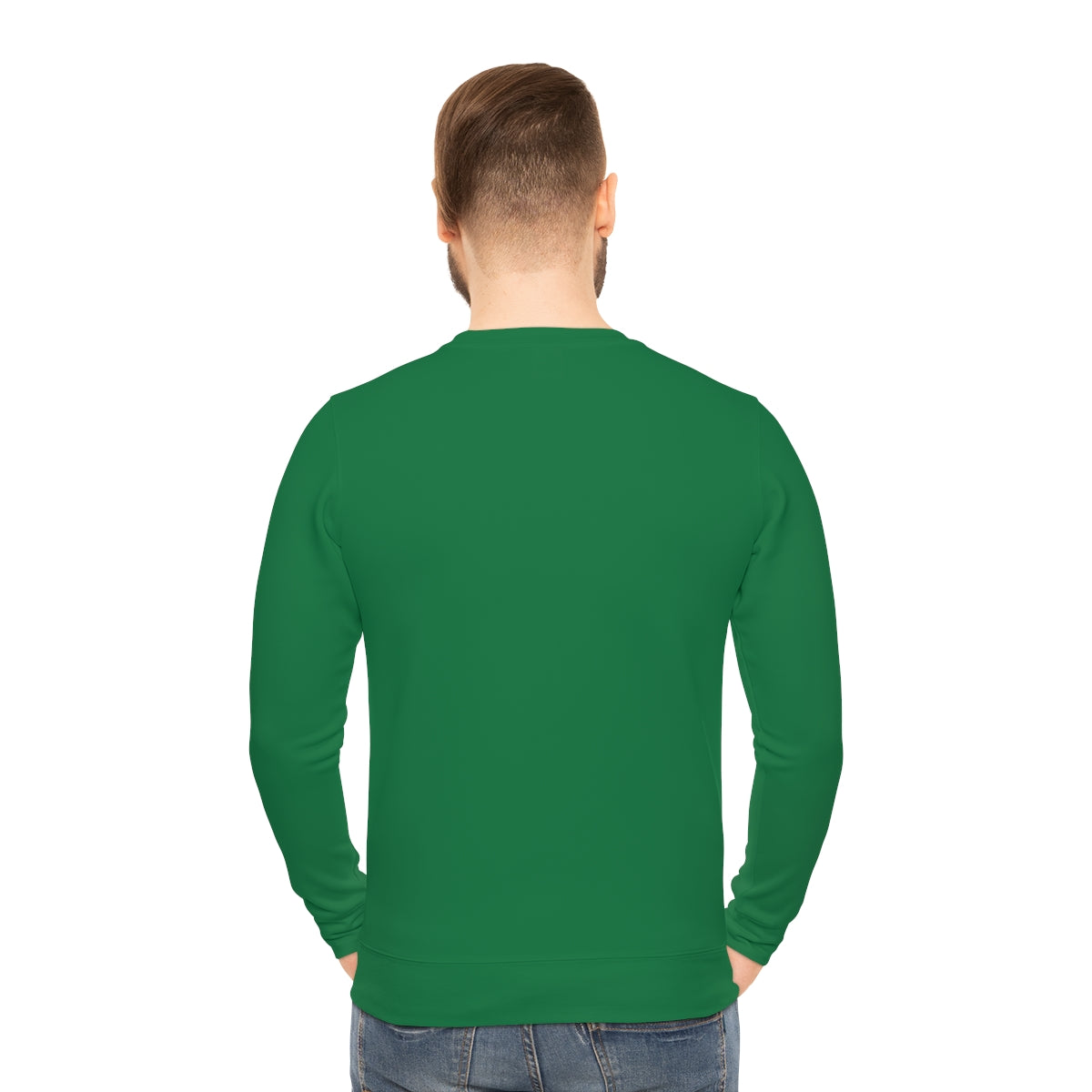 Dark Green Lightweight Men's Sweatshirt - Solid Color Regular Fit