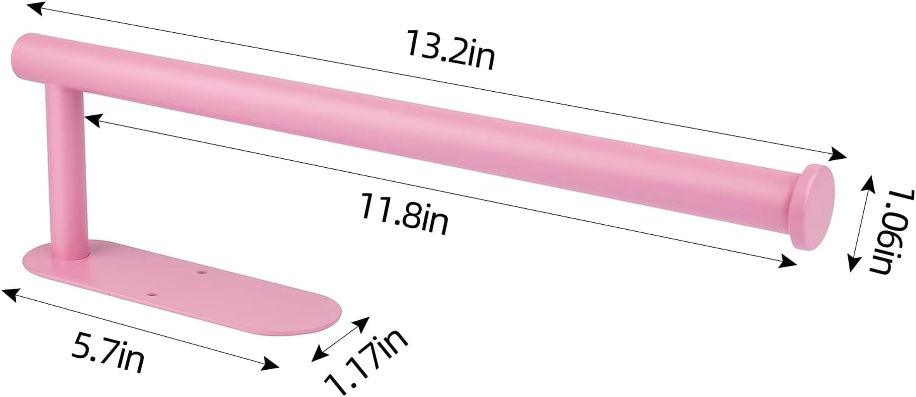 Stainless Steel Paper Towel Holder for Kitchen - Self-Adhesive Under Cabinet Mount (Pink)