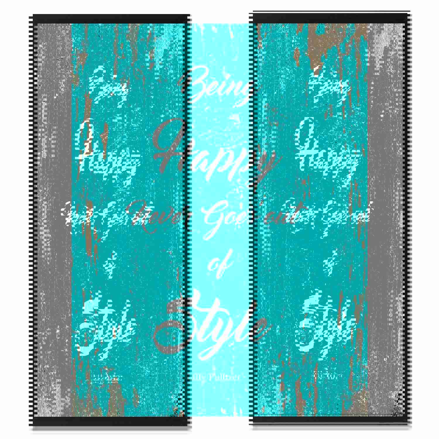 Being Happy Never Goes Out Of Style Lilly Pulitzer Saying Canvas Print with Black Picture Frame