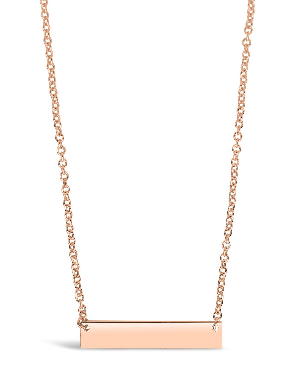 Sterling Silver Mini Bar Pendant Necklace