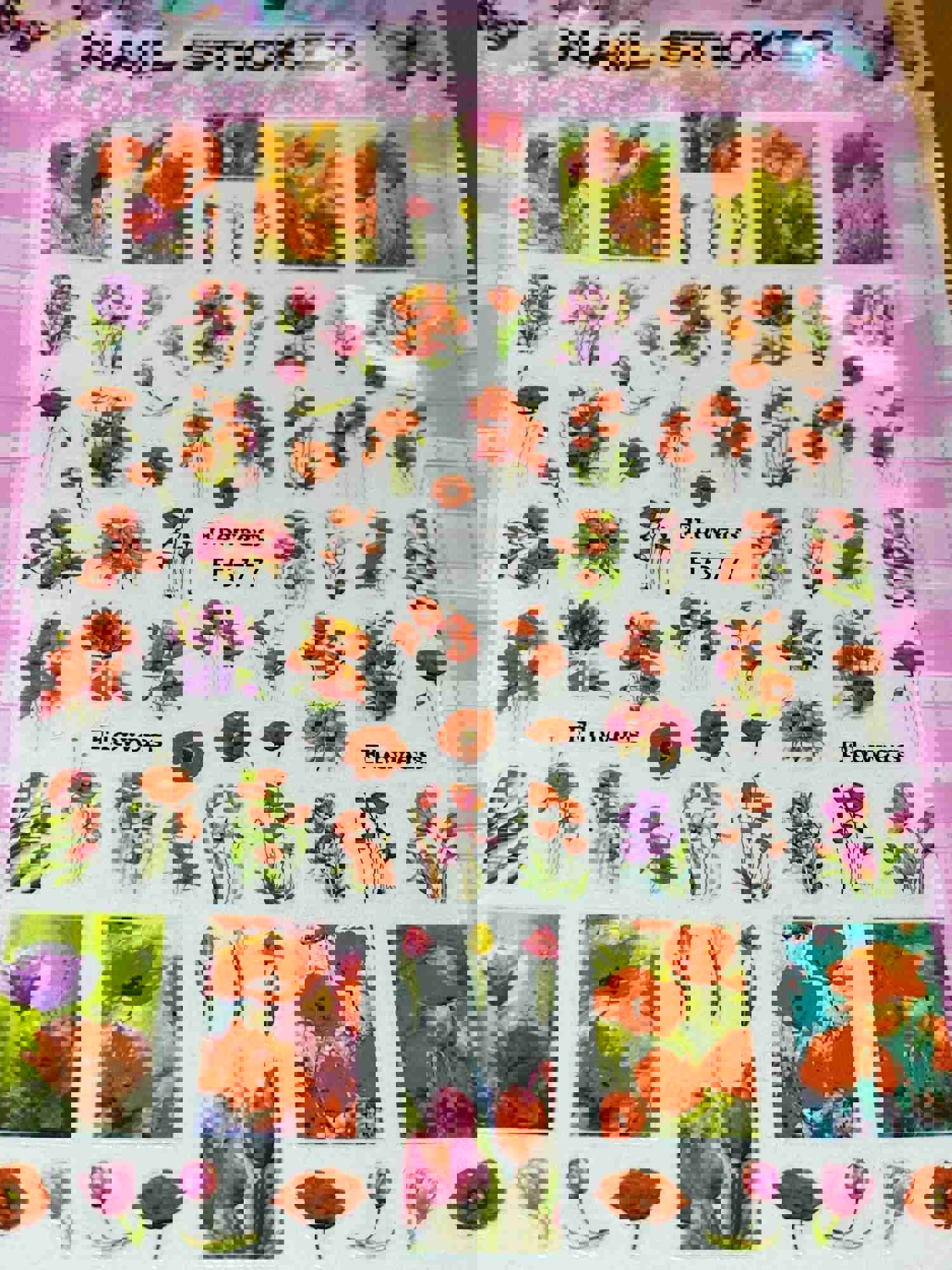 Sticker Flowers F577 - Decorative Floral Stickers for Creative Projects