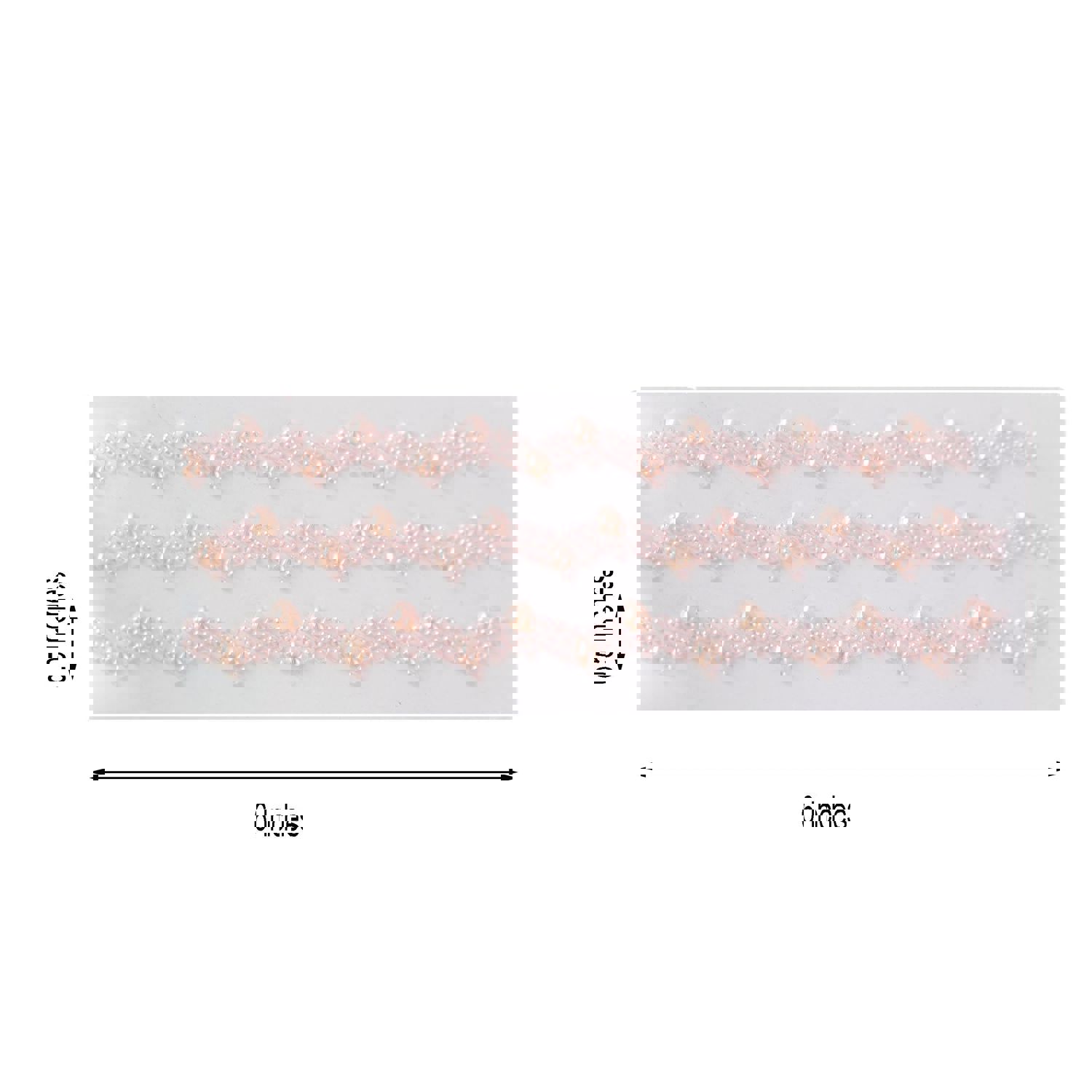 Blush Self Adhesive Craft Rhinestone Trim Strips with Heart Pearl Embellishment