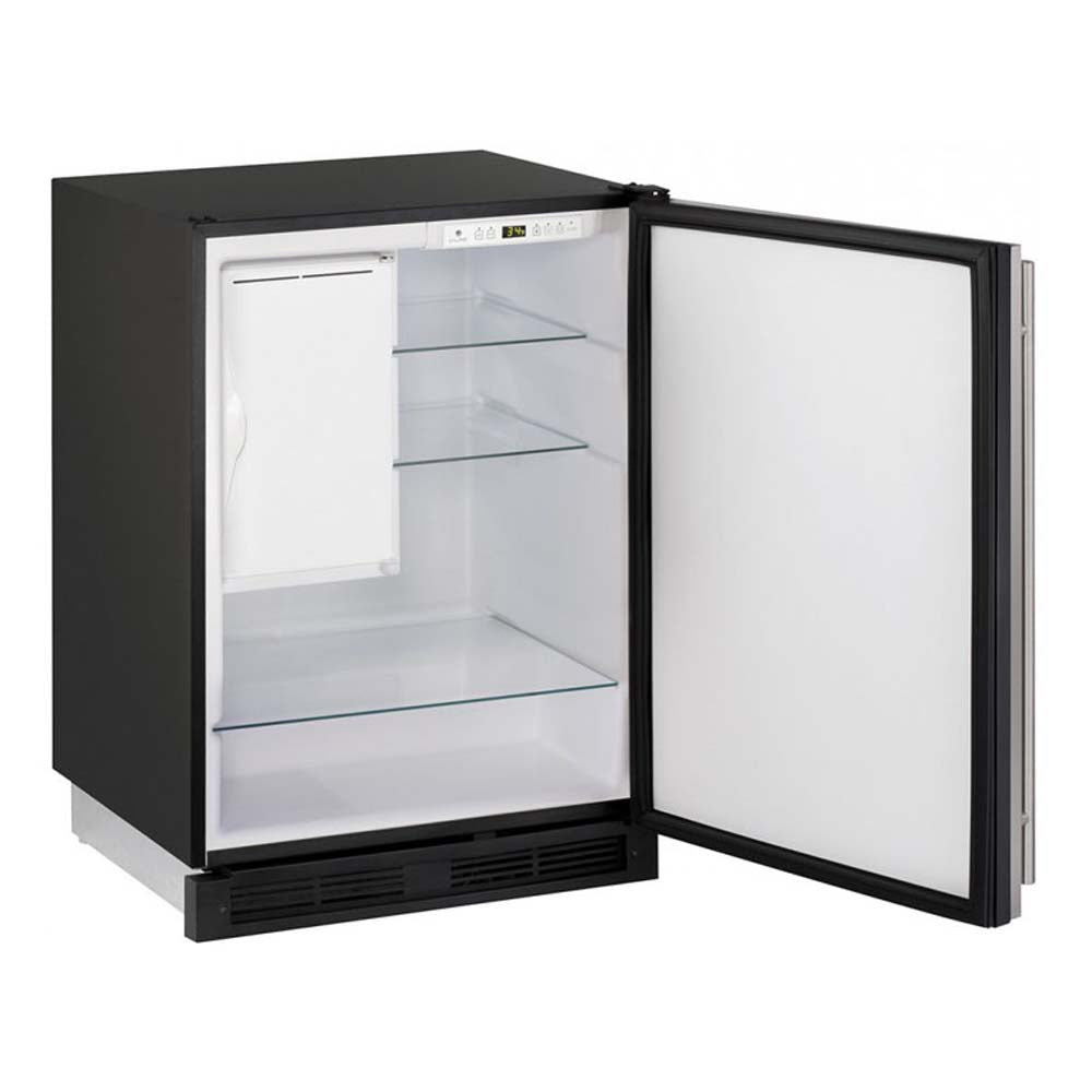 U-Line Combo Refrigerator & Ice Maker - Black Cabinet with Integrated Door