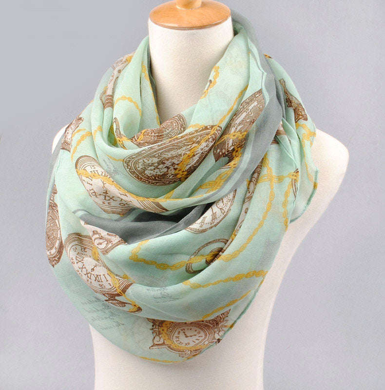 Fashion Women's Leopard Print Chiffon and Cotton Scarf Shawl