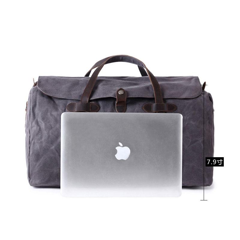 Men's Waxed Canvas Weekender Bag - Durable Travel & Overnight Bag