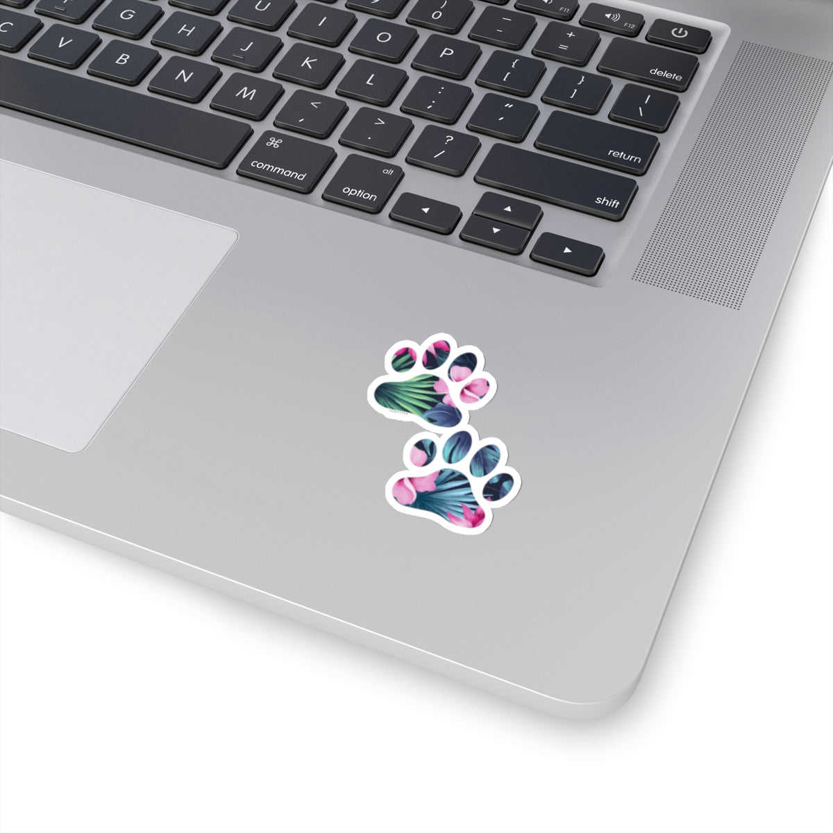 Tropical Dog Paw Print Sticker - Floral Leaf Design for Pets Lovers