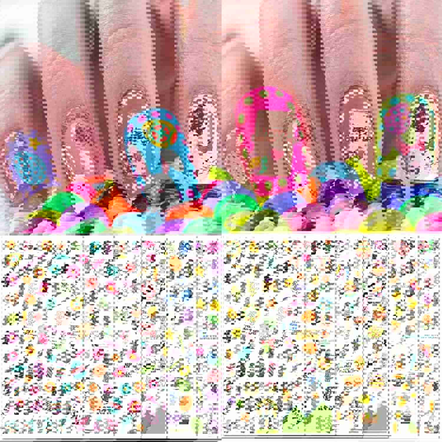 TailaiMei Easter Nail Stickers - Self-Adhesive Nail Art Decals for DIY Nail Decorations