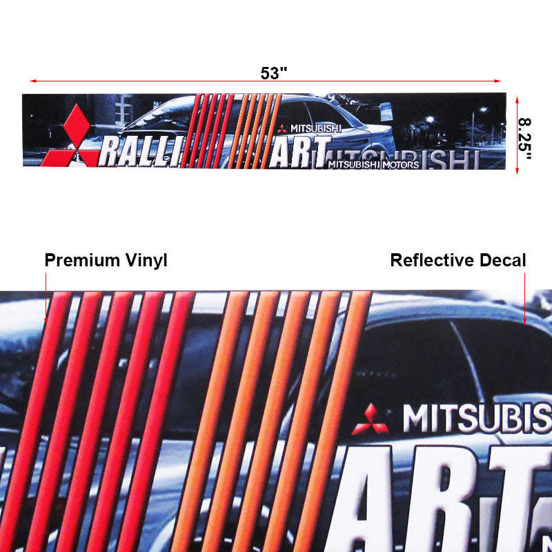 Premium Reflective Windshield Banner Decal Sticker for MITSUBISHI RALLIART EVO ECLIPSE