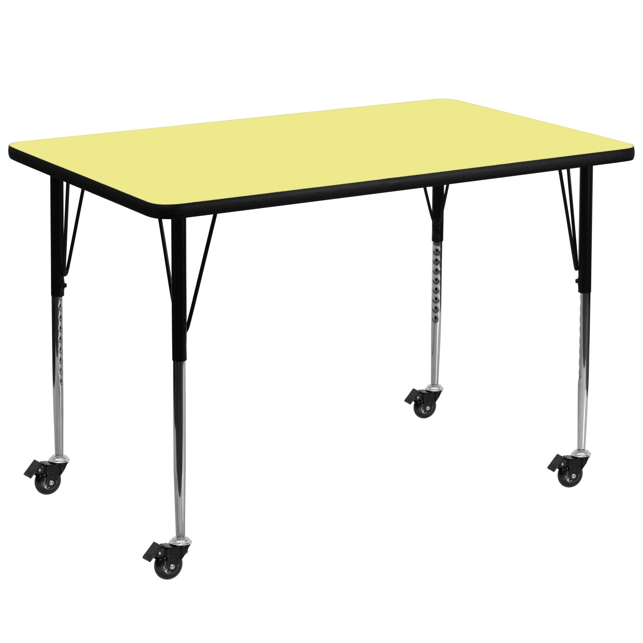 Wren Mobile 36W x 72L Rectangular Thermal Laminate Activity Table - Adjustable Height