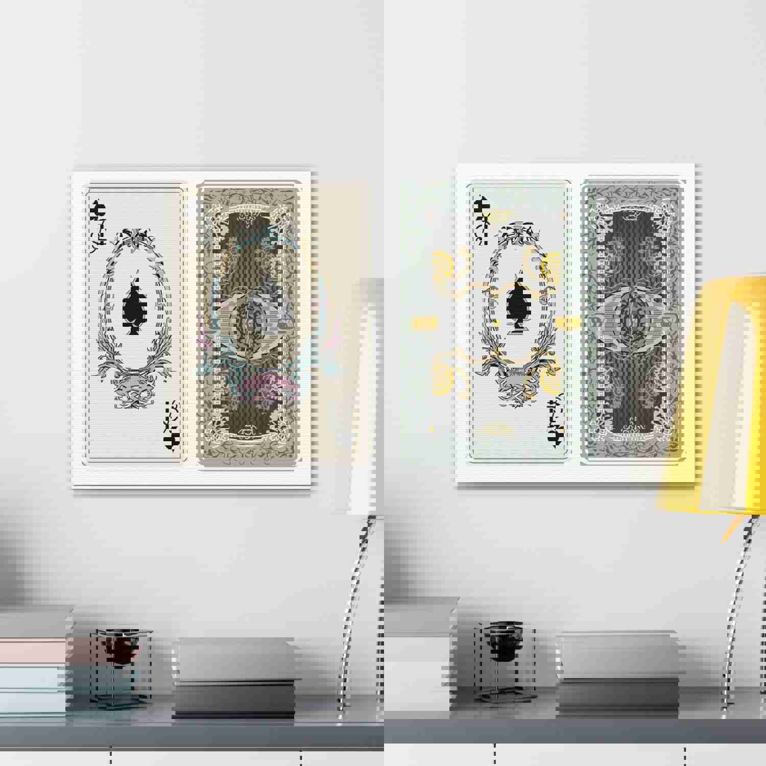 Steampunk Style Ace Of Spades Playing Card Canvas Wall Art - Ready-to-Hang Home Decor