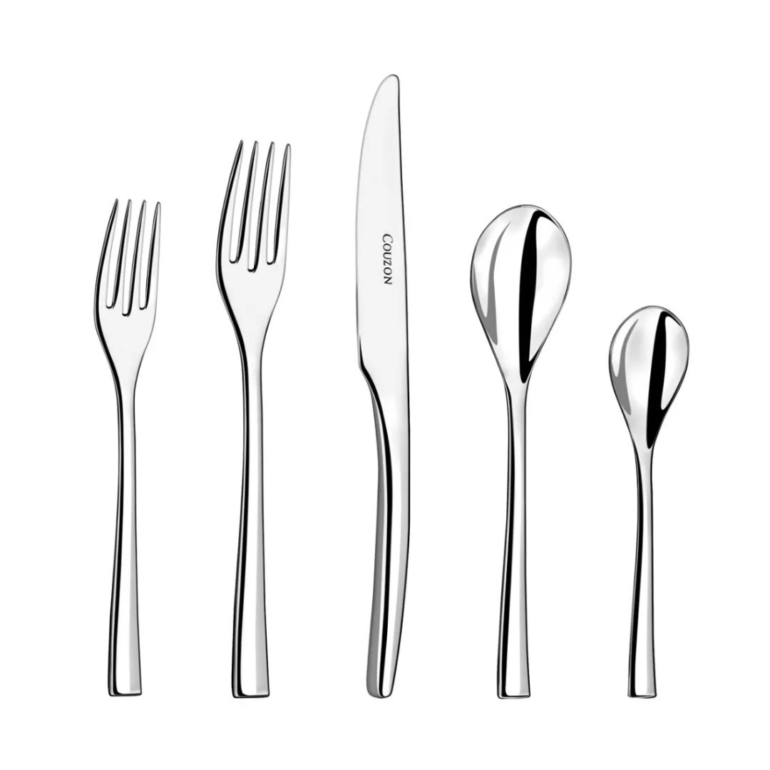 Steel Flatware 5 Piece Setting - Modern & Timeless Design