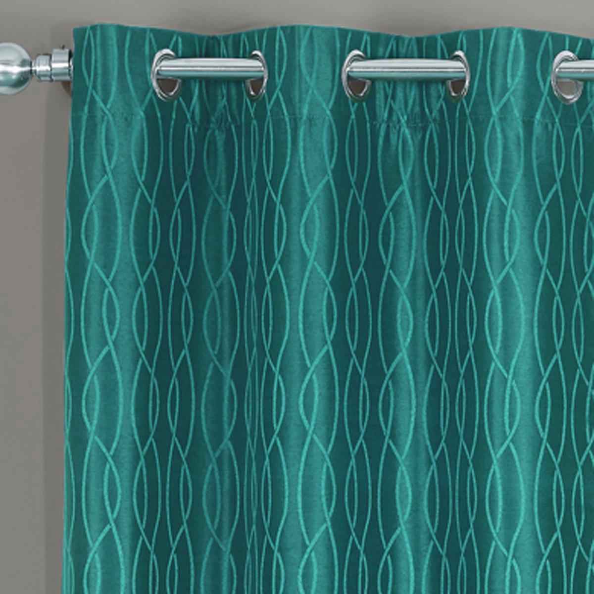 Voyage Jacquard Thermal Blackout Grommet Curtain Panels (Set of 2) - Multiple Sizes Available