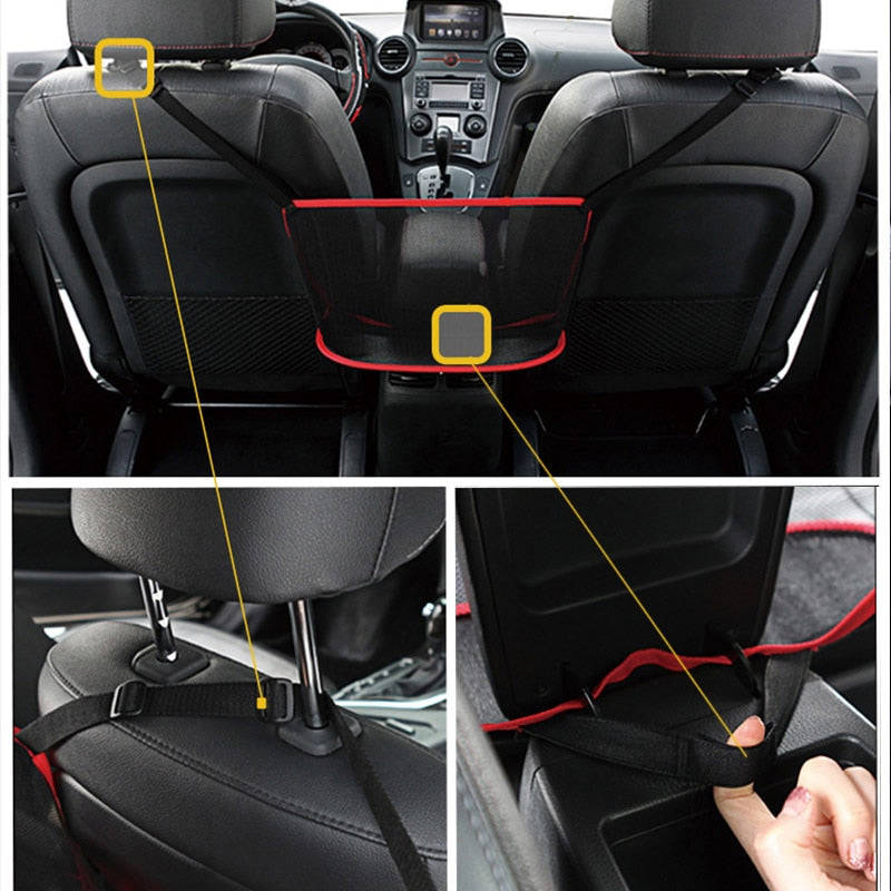 Universal Car Net Pocket Handbag Holder - Multifunction Seat Gap Storage Organizer