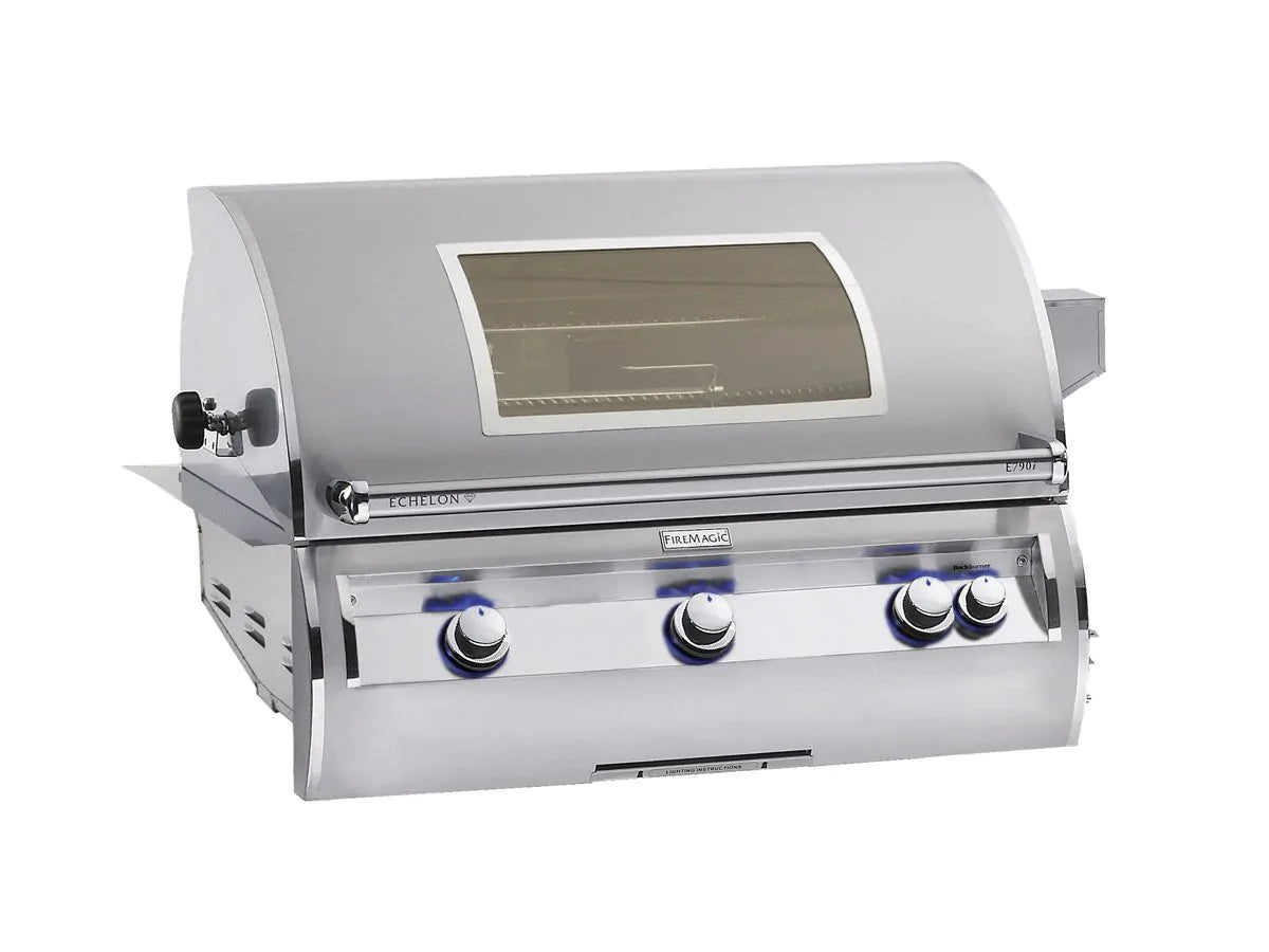 Fire Magic Echelon Diamond E790i 36-Inch Natural Gas Built-In Grill with Backburner, Rotisserie Kit, Magic View Window and Analog Thermometer