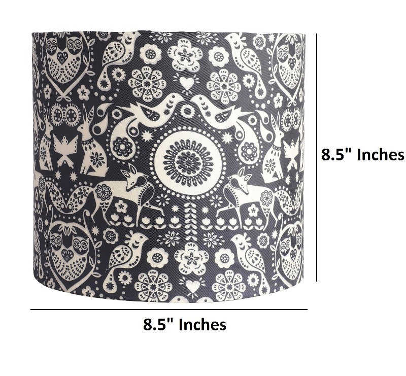 BTR CRAFTS Nandi Floral Drum Lamp Shade, Cotton Fabric, Handcrafted, Multiple Colors Available