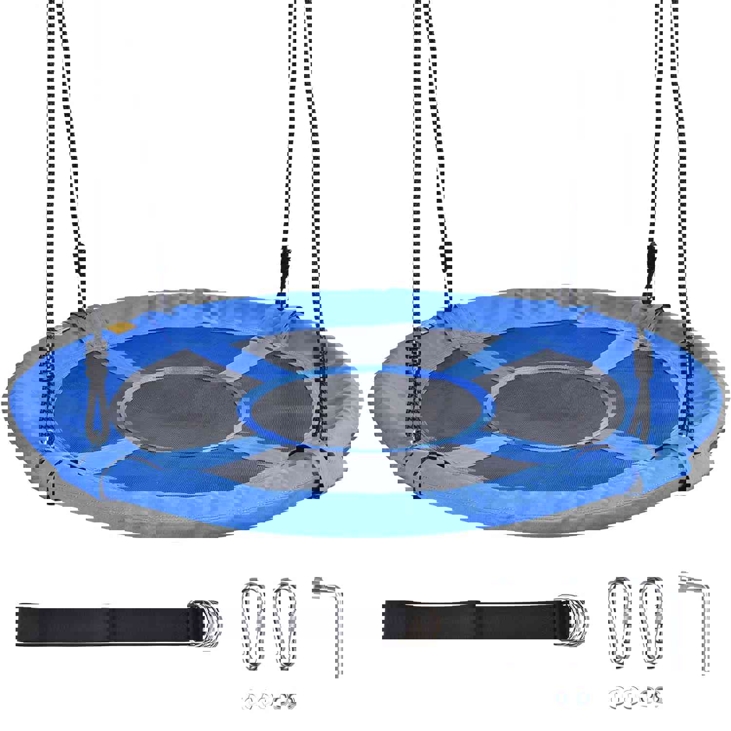 700LBS Weight Capacity 40 Flying Saucer Swing for Kids Outdoor, Large Round Tire Swings for Trees and Swingset, Strong Heavy Duty for Outside Playground, Blue
