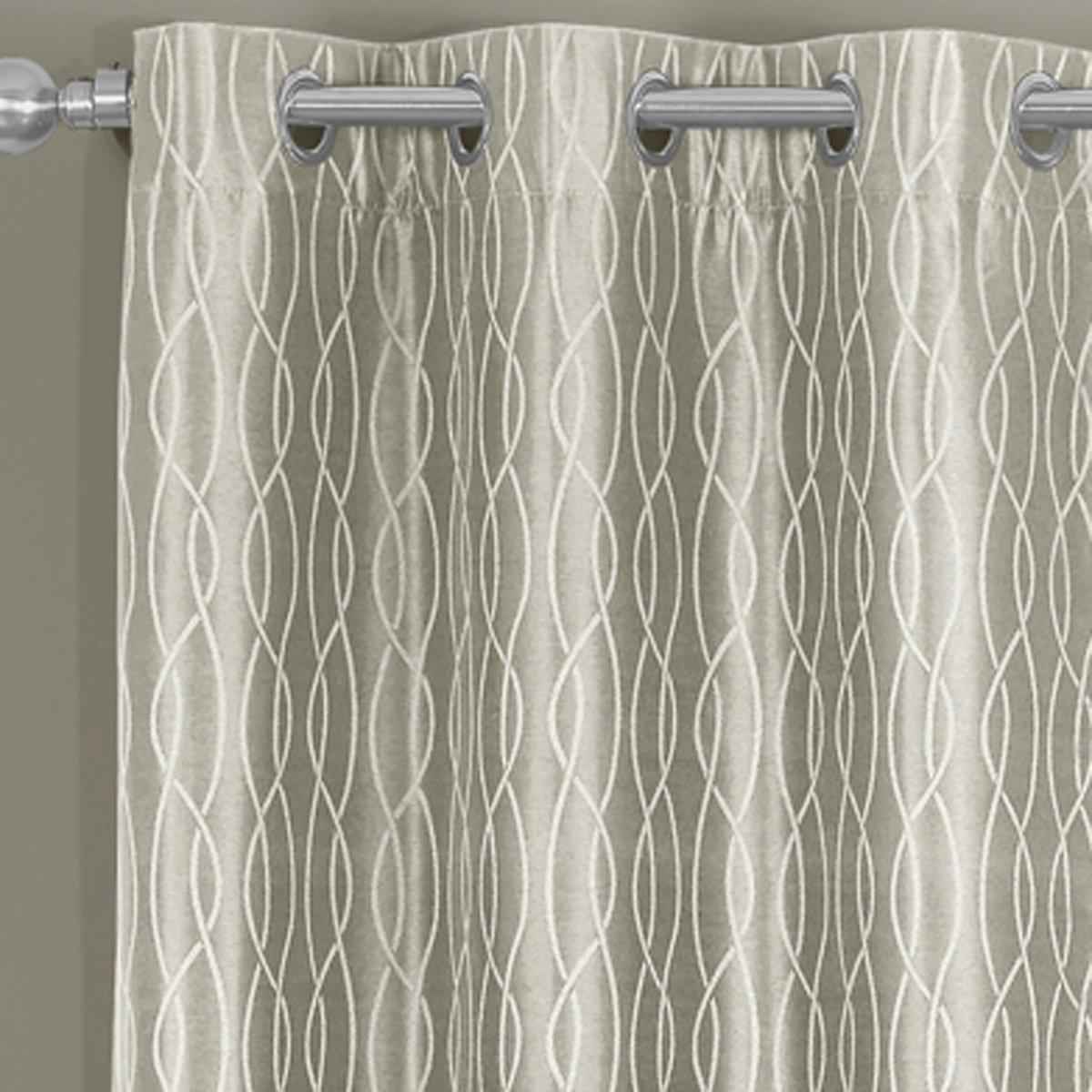 Voyage Jacquard Thermal Blackout Grommet Curtain Panels (Set of 2) - Multiple Sizes Available