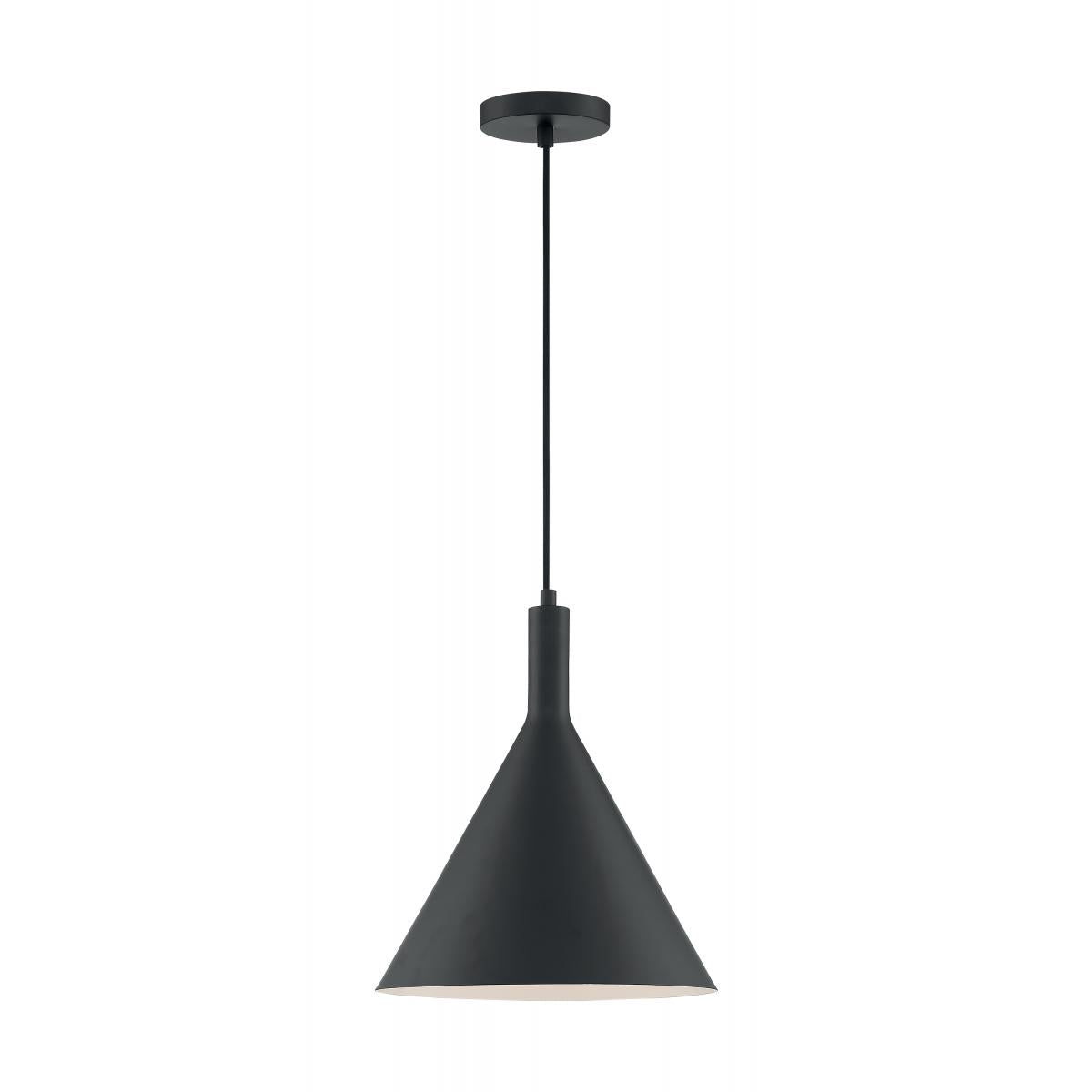 60-7128 LIGHTCAP 1LT LARGE PENDANT - Matte Black Finish