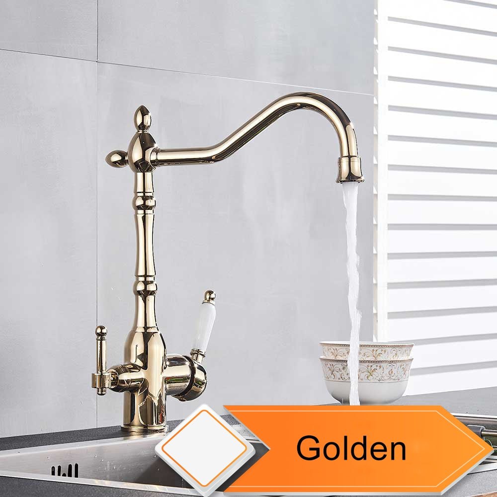 MIRODEMI® Two Handle Swivel Spout Water Purifier Sink Kitchen Faucet