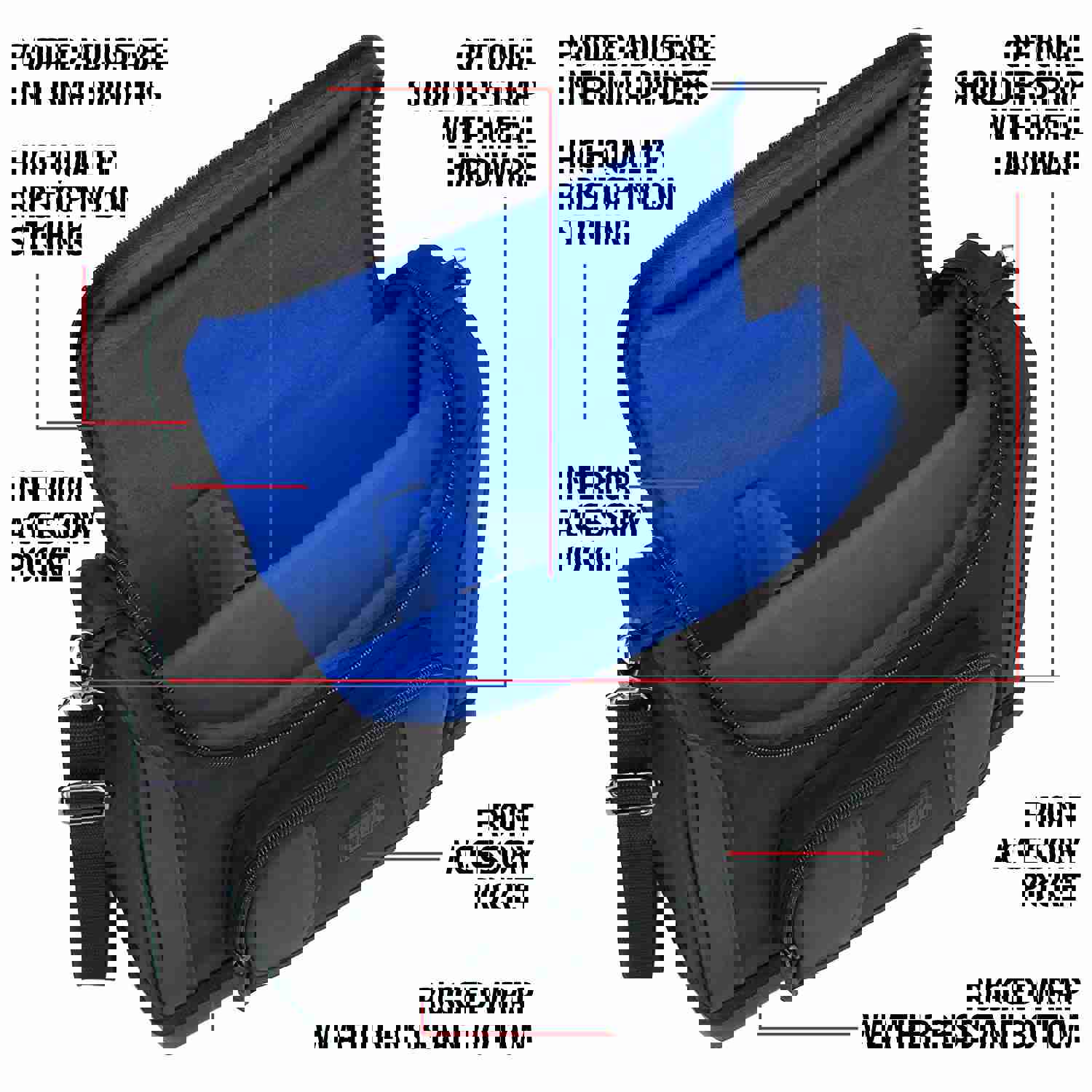 USA Gear S7 Pro Portable Photo Printer Carrying Bag and Messenger Travel Case