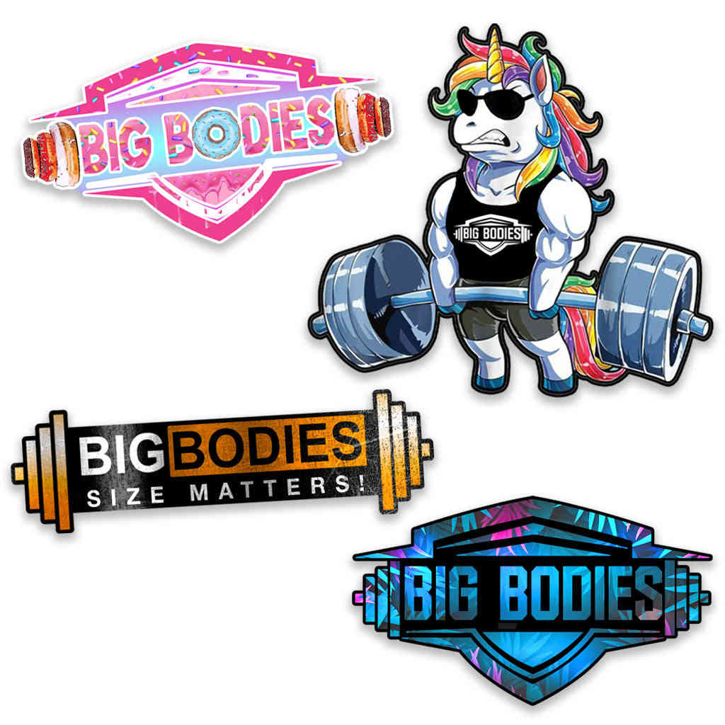 Big Bodies Vinyl Sticker Pack - Set of 4 All Weather Stickers