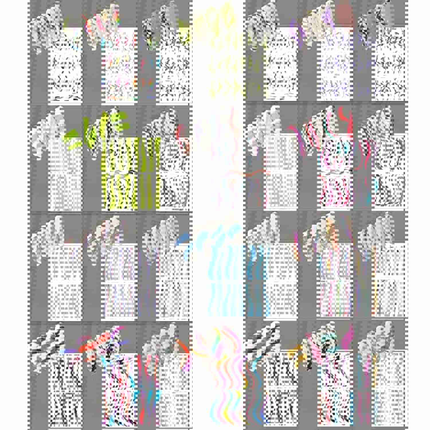 12 Sheets Colorful Wavy Lines Nail Art Stickers DIY Decoration Kit for Women and Girls